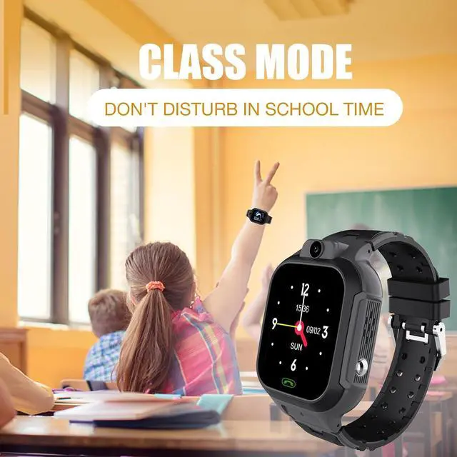 Alt view image 6 of 7 - 4G Kids Smart Watch GPS Tracker - Smartwatch with Two Way Call Video Calling Voice Chat SOS Class Mode Stopwatch Pedometer Games Wi-Fi Touch Screen Alarm Clock Smartwatches for Boys Girl (Black)