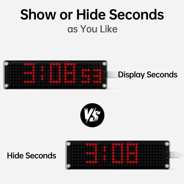 Alt view image 5 of 7 - 10 Inch Large Display Digital Clock with WiFi NTP Sync,Smart Clock with Adjustable Brightness & Auto Dimming, Easy Setup, Clear from a Distance,LED Matrix Desk Clock for Geeks,Seniors