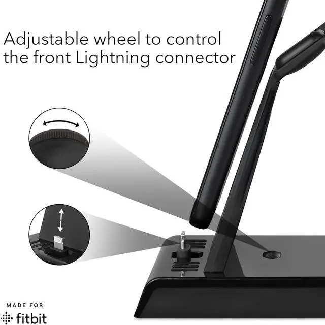 Alt view image 4 of 6 - Wireless Charger, 3-in-1 Charging Station for iPhone, Airpods and Fitbit, Charger Stand for Multiple Apple Devices, not Compatible with Pixel Watch & Pixel Watch 2 (Black)