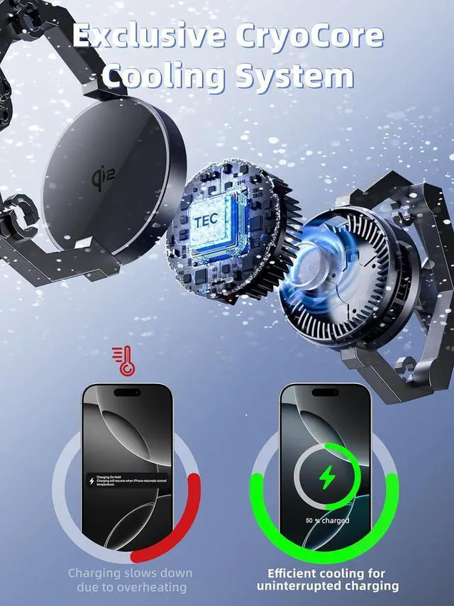 Alt view image 4 of 7 - 2025 New  3 in 1 Magsafe Wireless Charger Stand for iPhone 16 Charger, Qi2 Certified 15W Wireless Charger, Fast Cooling Charger Station for iPhone 16/15/14/13/12, for Apple Watch, AirPods