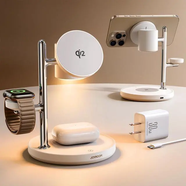 Main image of 15W MagSafe for , Fast Qi2 Certified 4-in-1 MagSafe Charging Station for Apple, Wireless Charger for iPhone 16/15/14/13/12 Pro Max Series, iWatch, AirPods 4/3/2/Pro(Cable& 30W Adapter Included)