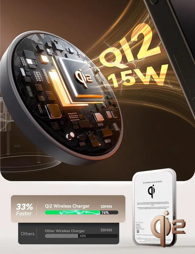 Alt view image 3 of 7 - 15W MagSafe for , Fast Qi2 Certified 4-in-1 MagSafe Charging Station for Apple, Wireless Charger for iPhone 16/15/14/13/12 Pro Max Series, iWatch, AirPods 4/3/2/Pro(Cable& 30W Adapter Included)