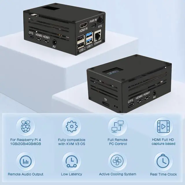 Alt view image 4 of 7 - KVM-A3 Kit for Raspberry Pi 4 Open Source KVM Over IP Compatible with KVM V3 Platform Only (Unassembled and Not Include Raspberry Pi 4/SD Card/Power Adapter)