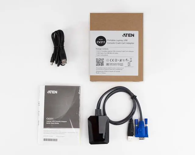 Alt view image 7 of 7 - CV211 Laptop KVM USB Crash Cart Adapter 6 ft Console Built-in VGA and USB Keyboard and Mouse Cables TAA Compliant for Rack Servers Computers Kiosk ATM Supports Windows, Linux, and Mac laptops