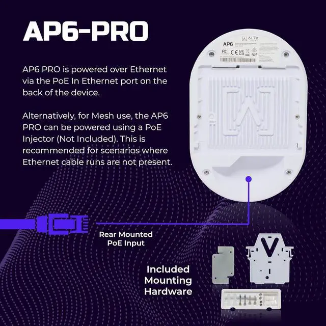 Alt view image 7 of 7 - AP6-PRO WiFi 6 Access Point | High Performance 6.3Gbps Wireless Access Point | Seamless Roaming, PoE+, 4096 QAM | IP54 Rated WiFi Access Point | 4x4 MU-MIMO Antennas for Extended Range