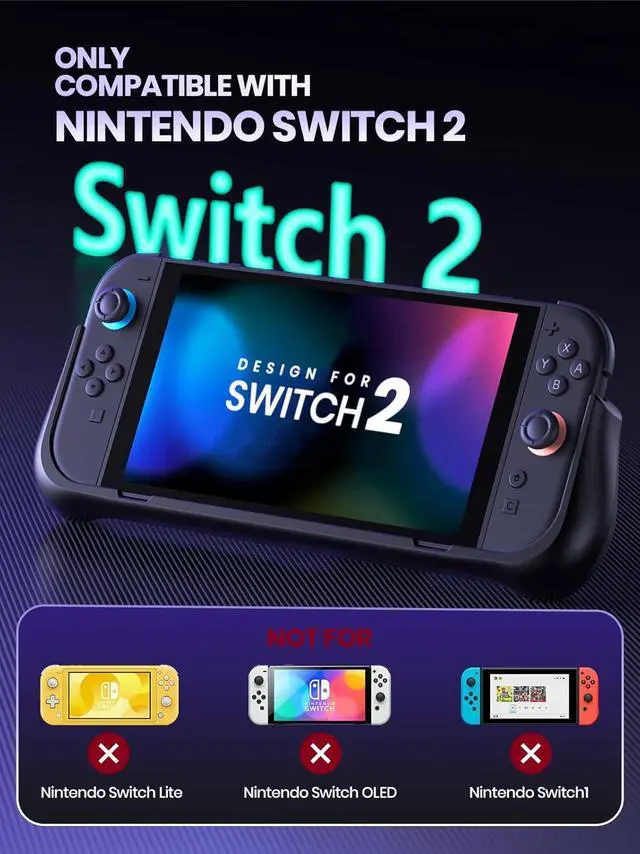Alt view image 2 of 7 - Battery Pack for Nintendo Switch 2 (2025), 10000mAh PD/QC Fast Charging Case  Fully Charges in 2.5 Hours, LED Display, USB-C Ports, 2 Game Card Slots & Kickstand