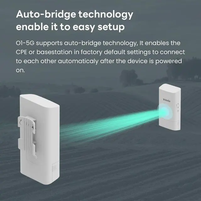 Alt view image 3 of 7 - O1-5G,867Mbps Point to Point Wireless Bridge Outdoor,CPE Pre-Configured, 5.8GHz Wireless Bridges, 1KM Long Range, IP65 Waterproof Enclosure, Plug & Play Ready(2 Kit)