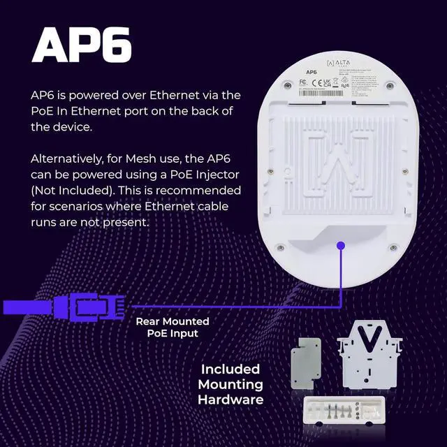 Alt view image 6 of 7 - AP6 WiFi 6 Access Point, Dual Band, High Performance, 3 Gbps, IP54 Rated, POE+, Content Filtering, Seamless Roaming, App Control, Computer Networking Wireless Access Points