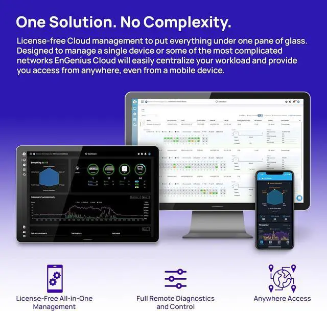 Alt view image 5 of 7 - ECW520 Wi-Fi 7 Tri-Band Indoor Access Point  10.8 Gbps Speeds, 2x2x2 MU-MIMO, 2.5GbE PoE+, 2.4/5/6GHz, 320MHz Channels, 1,200 Sq Ft Coverage, Cloud Managed, AC Adapter NOT Included