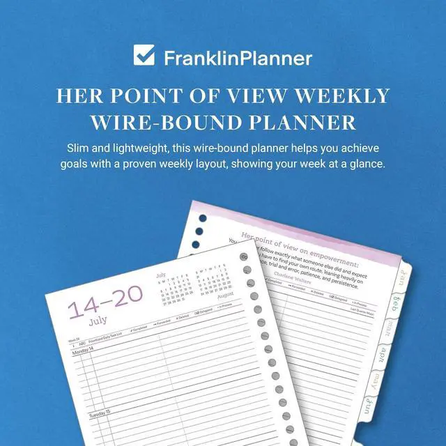 Alt view image 2 of 7 - FranklinCovey - Her Point of View Weekly Wire-Bound Planner (Classic, Jul 2025 - Jun 2026)