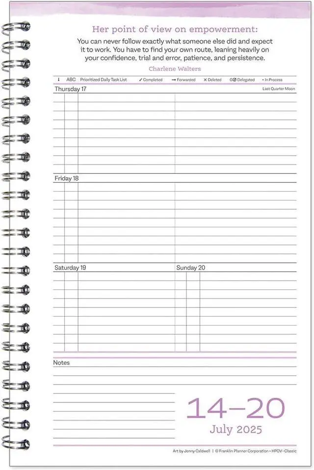 Alt view image 4 of 7 - FranklinCovey - Her Point of View Weekly Wire-Bound Planner (Classic, Jul 2025 - Jun 2026)