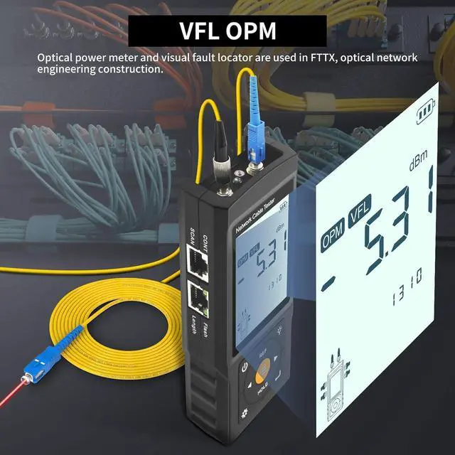 Alt view image 5 of 7 - Multifunction RJ45 Network Caber Tester,Cable Tracer,Rechargeable Wire Tester,UTP Conntinue and Plug Fault Test,Cable Length,VFL,OPM,IEEE 802.3bt/af/at and Non-standard POE Detect,Port Flashing,PD,NCV