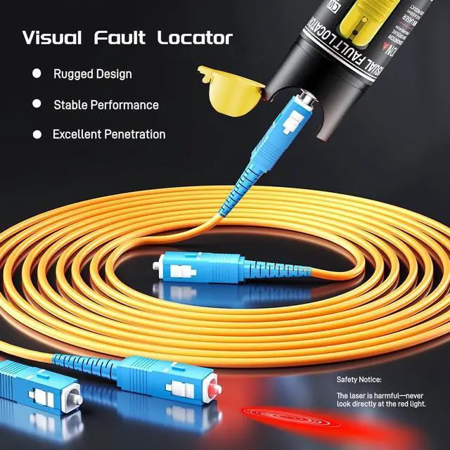 Alt view image 3 of 7 - Visual Fault Locator,100-120KM 100mW Fiber Optic Cable Tester Meter VFL Red Light Pen Light Source Testers(100-120KM)