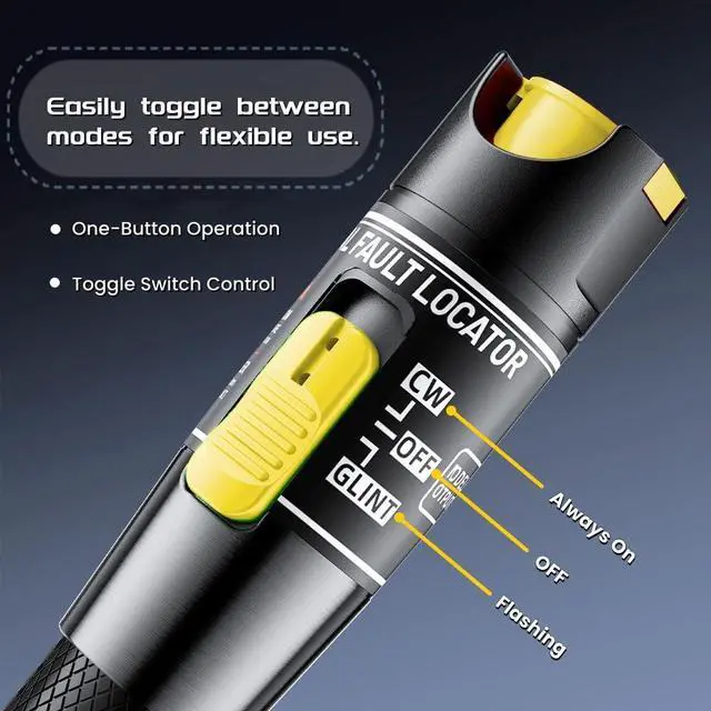 Alt view image 5 of 7 - Visual Fault Locator,100-120KM 100mW Fiber Optic Cable Tester Meter VFL Red Light Pen Light Source Testers(100-120KM)
