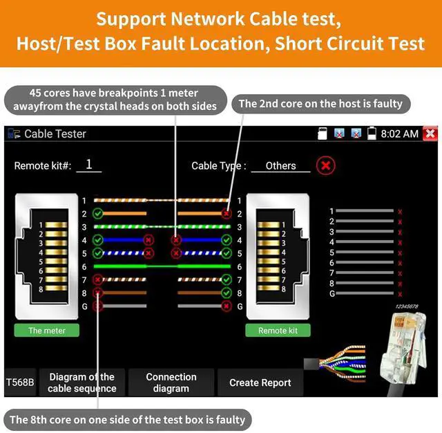 Alt view image 3 of 5 - Network Cable Tester,Remote Kits NO.1 to NO.10 for RJ45,Cat5,Cat6, 5E,6E, Working with CCTV Camera TesterSupport Measure Length,Host/Test Box Fault Location,Short Circuit Test