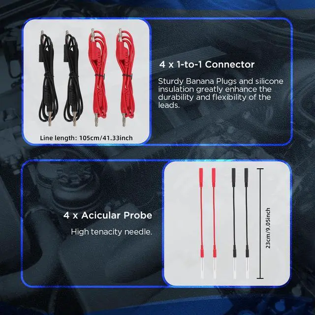 Alt view image 5 of 6 - 48PCS Automotive Circuit Test Leads Kit Electrical Breakout Leads Automotive Kit Multi Function Auto Diagnostic Tools Multimeter Test Leads Kit
