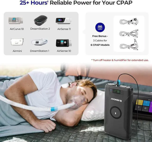 Alt view image 3 of 7 - 76800mAh 276.48Wh 12V Power Bank Brick, Portable Power with 100W PD, CPAP Battery for Camping, High Capacity Camping Power Bank, USB-C DC Wireless Charging, CPAP Battery Backup Power Supply