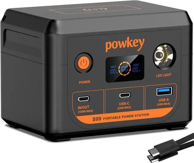 Main image of Laptop Power Bank 30000mAh 100W Portable Charger PD 3.0 Fast Charging 96Wh LiFePO4 Power Station with USB-C Cable,Battery Backup for Laptop Phone Travel Camping Office Emergency Home