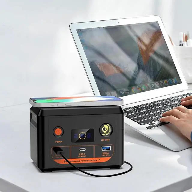Alt view image 2 of 7 - Laptop Power Bank 30000mAh 100W Portable Charger PD 3.0 Fast Charging 96Wh LiFePO4 Power Station with USB-C Cable,Battery Backup for Laptop Phone Travel Camping Office Emergency Home