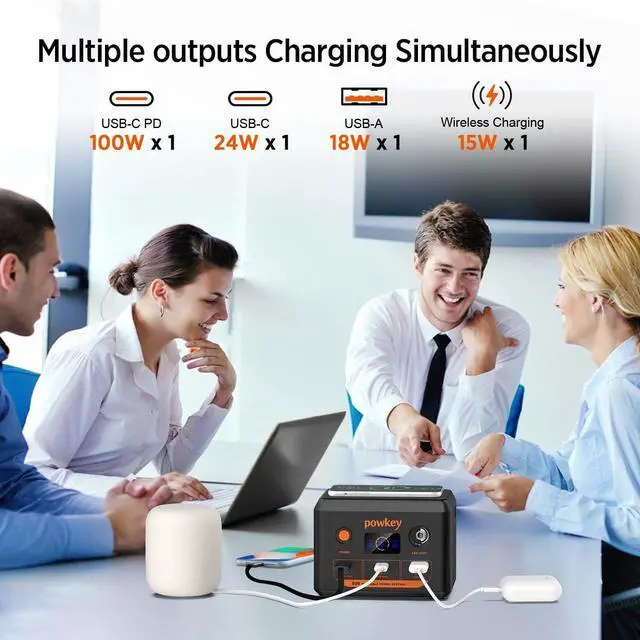 Alt view image 4 of 7 - Laptop Power Bank 30000mAh 100W Portable Charger PD 3.0 Fast Charging 96Wh LiFePO4 Power Station with USB-C Cable,Battery Backup for Laptop Phone Travel Camping Office Emergency Home