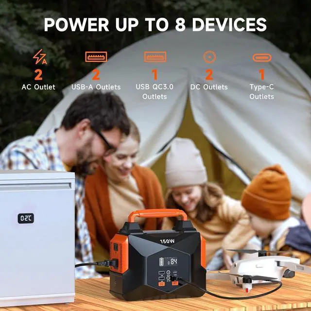 Alt view image 2 of 7 - Portable Power Station for Camping, 150w 146wh Portable Generator for Home Use Indoor Outdoor Quiet Generator with AC Outlet Large Power Bank for Laptop Travel Emergency CPAP Survival Backup Apartment