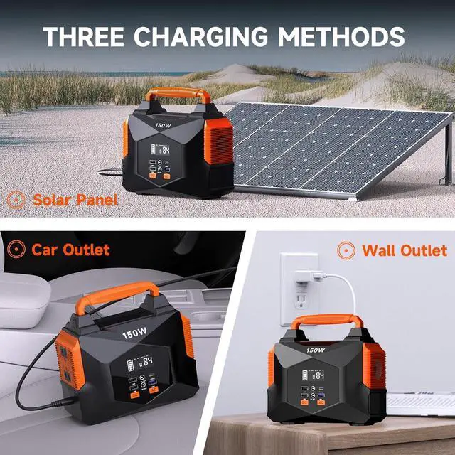 Alt view image 6 of 7 - Portable Power Station for Camping, 150w 146wh Portable Generator for Home Use Indoor Outdoor Quiet Generator with AC Outlet Large Power Bank for Laptop Travel Emergency CPAP Survival Backup Apartment