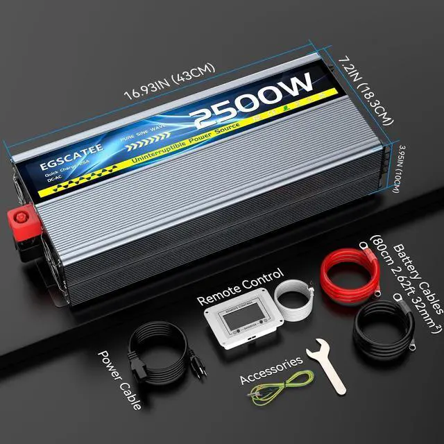 Alt view image 7 of 7 - Sump Pump Battery Backup System, Safe Back Up System for Emergency and Power Outage, Sump Pump Backup Power Supply with LCD Screen Remote Controller, Auto Switching