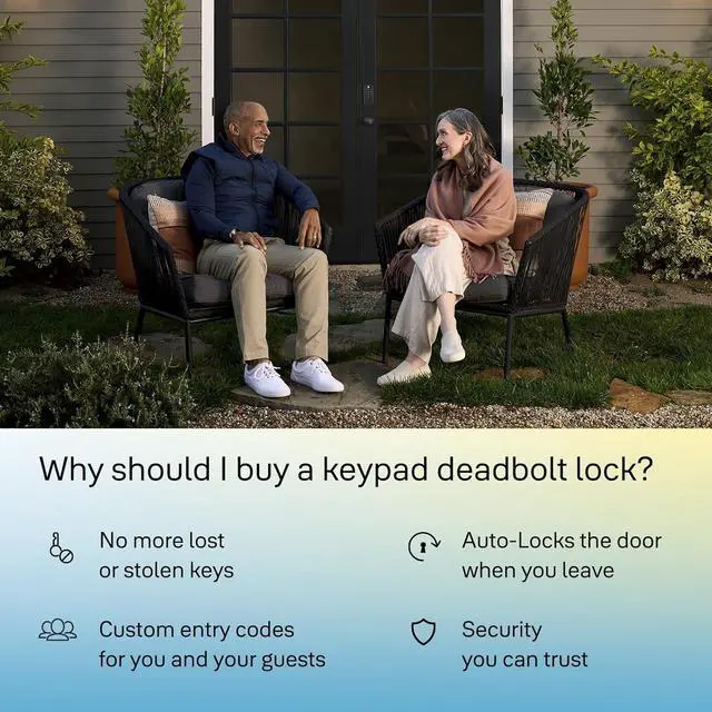 Alt view image 2 of 6 - Black Code Keypad Deadbolt Front Door Lock for Keyless Entry, YED210-NR-BSP