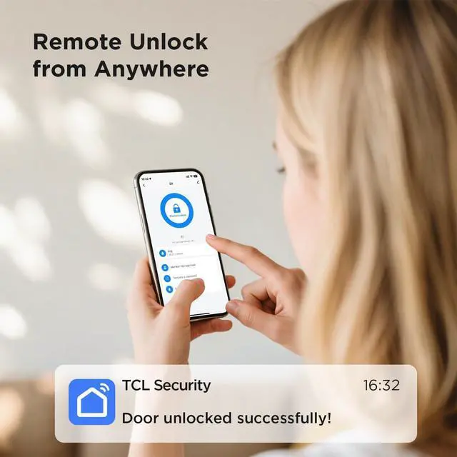 Alt view image 4 of 7 - Smart Lock D1, Fingerprint Keyless Entry Front Smart Door Lock, Wi-Fi Keypad Deadbolt, Works with Alexa, Easy Installation, Remote Control, Auto-Lock(Black)