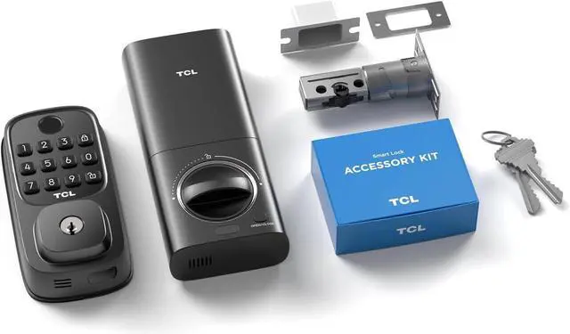 Alt view image 7 of 7 - Smart Lock D1, Fingerprint Keyless Entry Front Smart Door Lock, Wi-Fi Keypad Deadbolt, Works with Alexa, Easy Installation, Remote Control, Auto-Lock(Black)