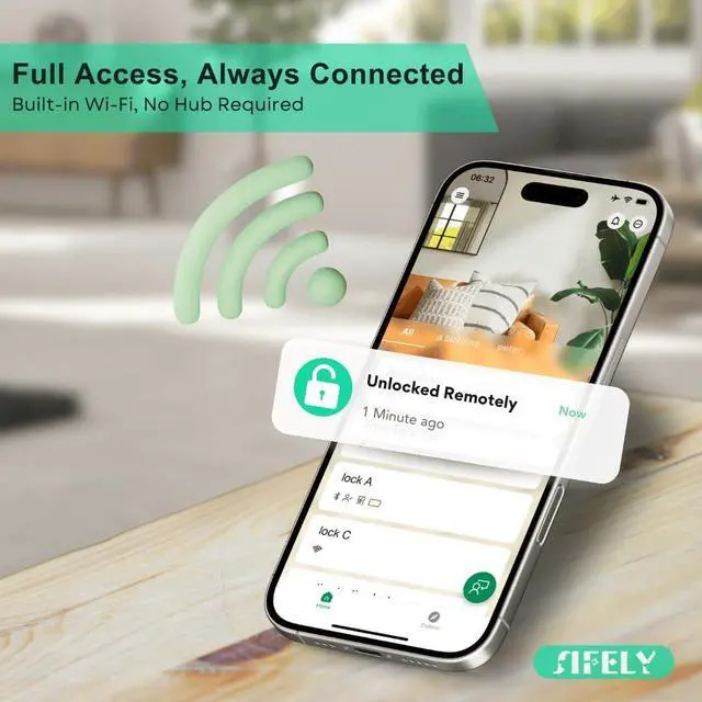 Alt view image 3 of 7 - Built-in WiFi Smart Lock with Handle & Keypad:  Keyless Entry Front Door Electronic/Electric Digital Fingerprint Deadbolt Knob, Remote Access, Auto Lock, App Control (No Gateway/Hub Needed)