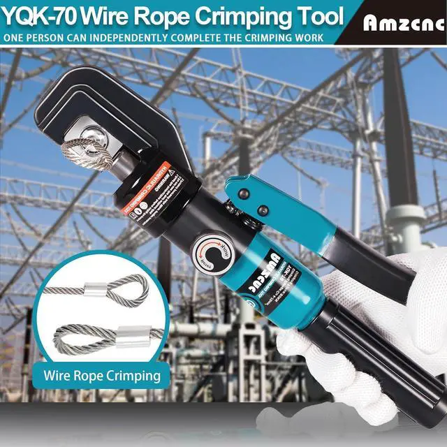 Alt view image 6 of 6 - Wire Rope Crimping Tool for Aluminum Crimping Loop Sleeve, Two Barrel Ferrule, Oval Sleeves, 3/64 in to 3/16 in, Stainless steel wire rope Swaging Tool Kit with Wire Rope Cutter