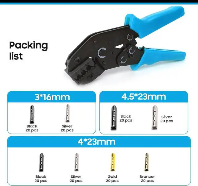 Alt view image 6 of 6 - Aglet Crimping Tool, Shoelace Aglets Tool, Aglets For Shoelaces, Repair Shoe Lace Tips Replacement End Comes With 160 pcs Metal Aglets Installation Tool Adaptation 3/4/4.5 mm Aglets (Blue)
