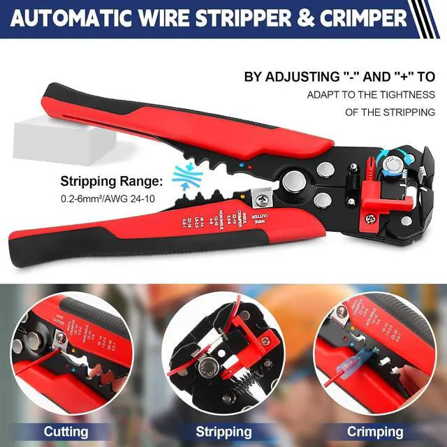 Alt view image 6 of 7 - Crimping Tool for Heat Shrink Connectors Set with 360pcs Waterproof Marine Grade Heat Shrink Wire Connectors AWG 22-10, Wire Stripper and Ratchet Terminal Crimper, Ideal for Home Electrical Repairs