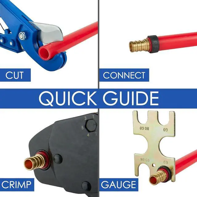 Alt view image 2 of 5 - 1/2-inch Pex Pipe Angle Head Crimping Tool - for Copper Ring with Go-No-Go Guage,(TOOL038)