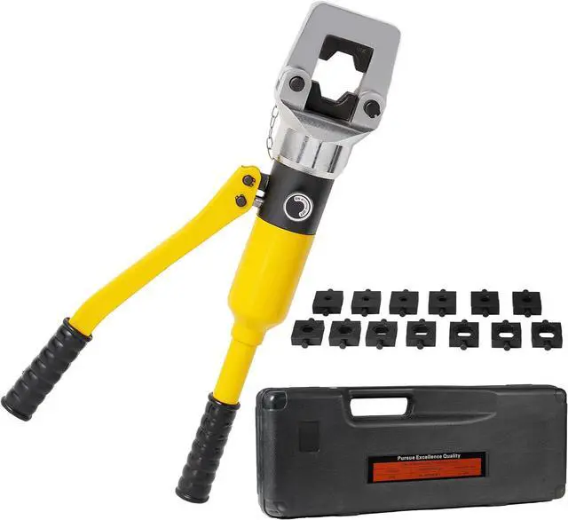 Main image of Cable Lug Crimping Tool, 6 AWG to 800 MCM Hydraulic Plier, 16 Ton Hand Crimping Tool for Wires, Terminal, Lug, Crimping Tool Kit with 12 Dies