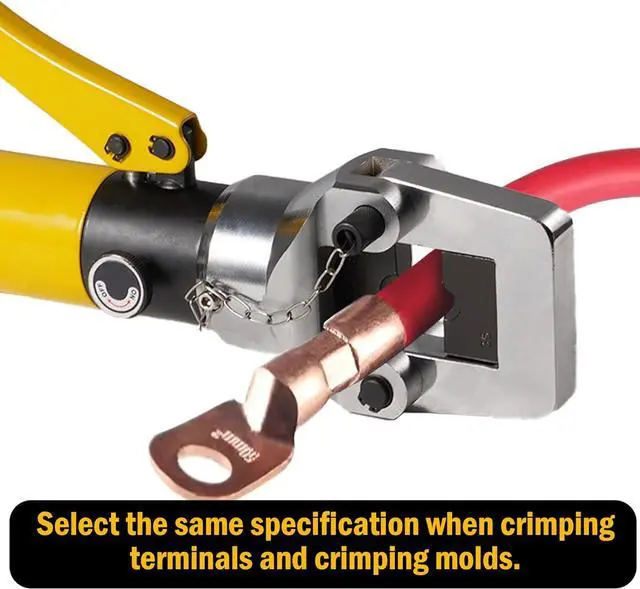 Alt view image 5 of 6 - Cable Lug Crimping Tool, 6 AWG to 800 MCM Hydraulic Plier, 16 Ton Hand Crimping Tool for Wires, Terminal, Lug, Crimping Tool Kit with 12 Dies