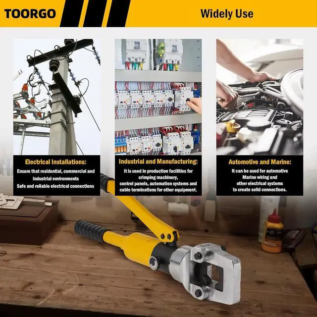 Alt view image 6 of 6 - Cable Lug Crimping Tool, 6 AWG to 800 MCM Hydraulic Plier, 16 Ton Hand Crimping Tool for Wires, Terminal, Lug, Crimping Tool Kit with 12 Dies