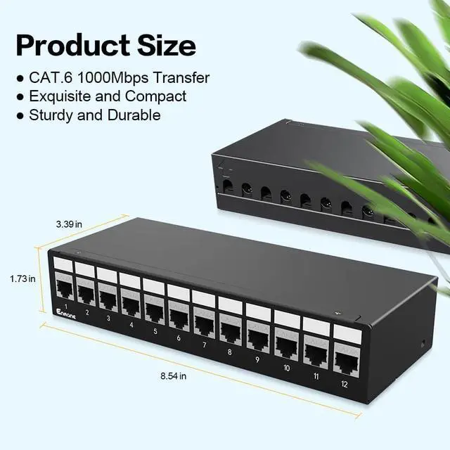 Alt view image 3 of 7 - 12Port Patch Panel CAT6A Keystone Patch Panel Shielded Network Patch Patch with Smart Cable Management for Home/Office Network (1U 12Port, CAT6A)