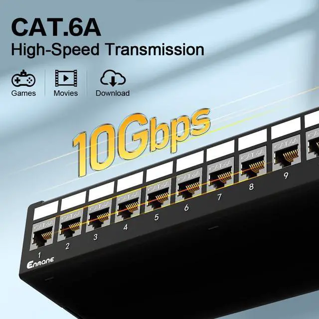 Alt view image 6 of 7 - 12Port Patch Panel CAT6A Keystone Patch Panel Shielded Network Patch Patch with Smart Cable Management for Home/Office Network (1U 12Port, CAT6A)