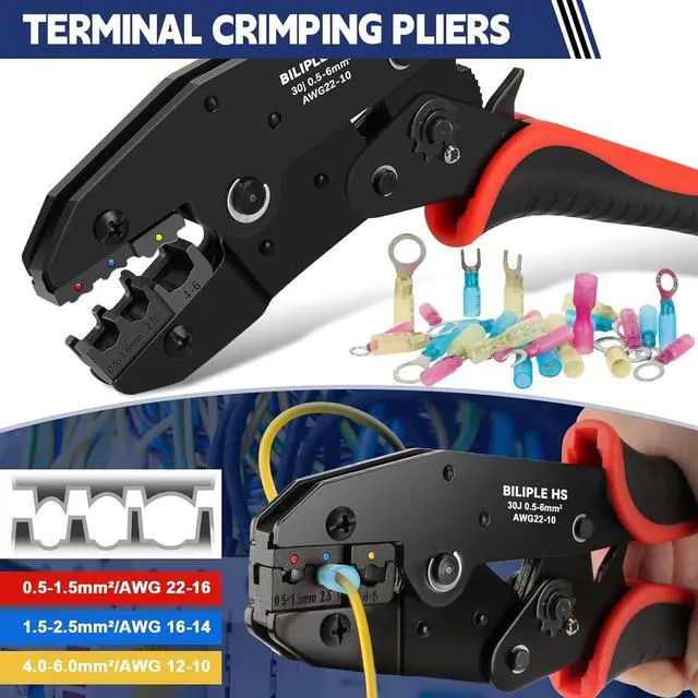 Alt view image 5 of 7 - Crimping Tool for Heat Shrink Connectors Set with 360pcs Waterproof Marine Grade Heat Shrink Wire Connectors AWG 22-10, Wire Stripper and Ratchet Terminal Crimper, Ideal for Home Electrical Repairs
