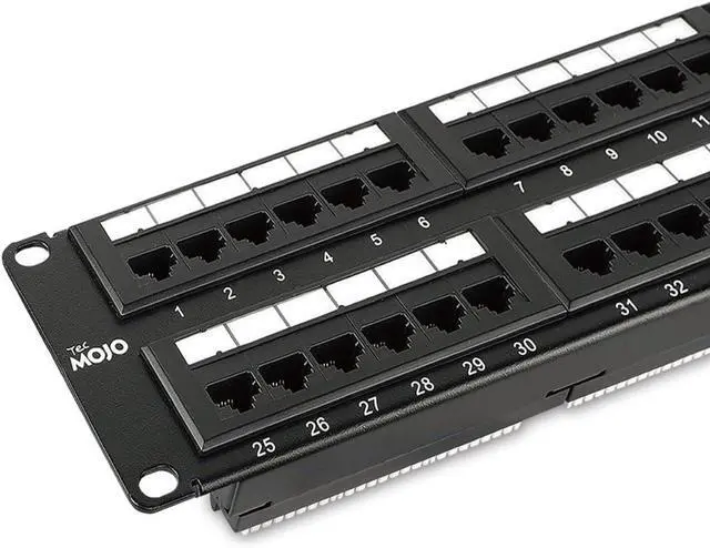 Main image of 48 Port Patch Panel, Cat6 Patch Panel, 2U Patch Panel, Network Patch Panel for 19 inch Rack Mount equipments,10G Support, Unshielded