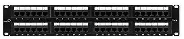 Alt view image 2 of 5 - 48-Port CAT6 Patch Panel,2U, Black