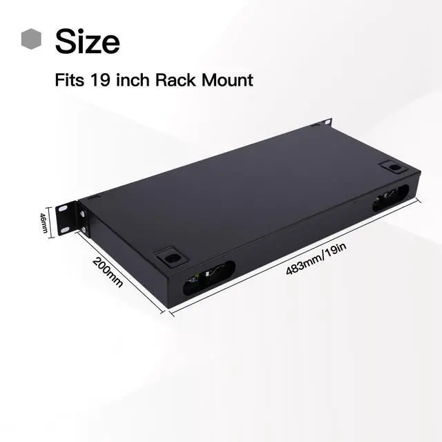 Alt view image 5 of 7 - High-Performance 24 Duplex 48 Port LC-OS1 Rack Mount Fiber Enclosure Box Kit for SingleMode LC-UPC, 19" Cabinet - Includes 2 Splice Trays, 48 Strand Pigtail, 1M Cables, Spool, 24 Core LGX Patch Panel