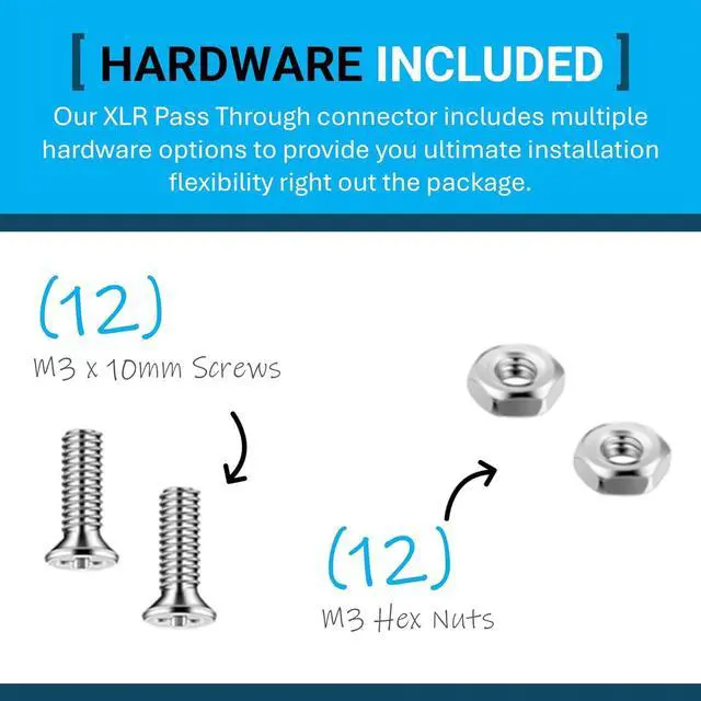 Alt view image 6 of 7 - Premium XLR Pass Through Cable, No Solder, for Stage Box, Patch Panel, Floor Box - No Solder for Pro Audio Installations (Female to Male 6-Pack)