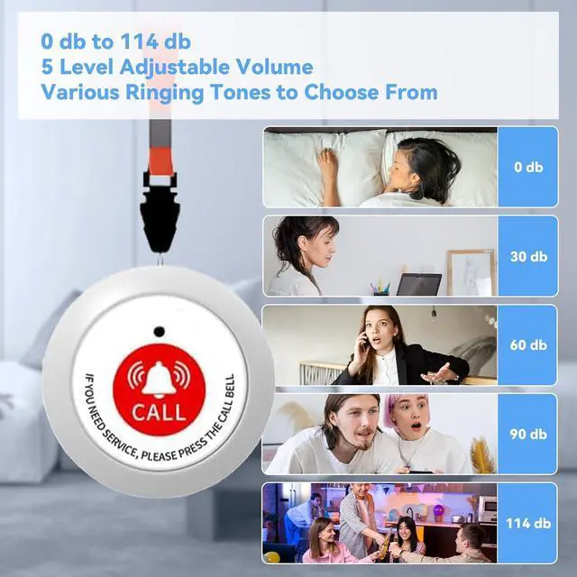 Alt view image 6 of 7 - Emergency Call Buttons with 15 Alert Call Buttons - Wireless Caregiver Pager Calling System,1000ft,Elderly Call Buttons with 1 Display Receiver for Medical Clinic Nurses Station Home Assisted Living