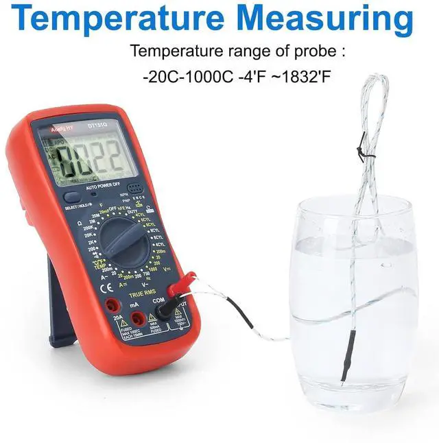 Alt view image 6 of 7 - Automotive Multimeter, True RMS CAT III 600V, AC/DC Voltage/Current Tester, Temp/Freq/Ohm/Duty Cycle, 4-8 Cylinder Dwell Angle Test, Capacitance & HVAC/Industrial Tools with Engine RPM Measurement.