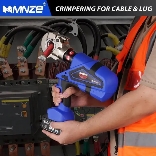 Alt view image 3 of 6 - Electric Hydraulic Cable Lug Crimper Pliers Rechargeable Crimping Tool 6 Ton Electrical Terminal Cable Wire Fiber Crimper Kit with 11 Dies (MZ-MKZ-300)