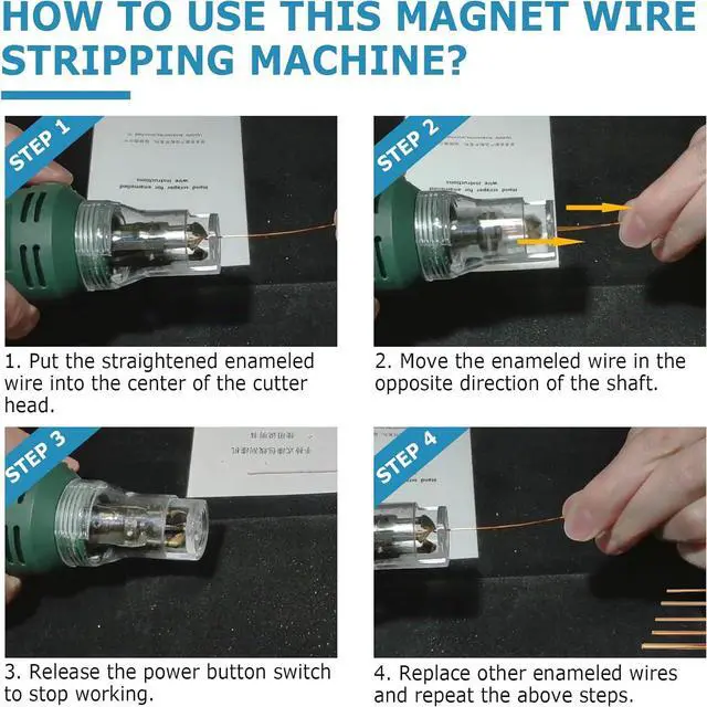 Alt view image 5 of 7 - Handheld 75W Wire Stripper Cutter Enameled Wire Paint Scraper 12000r/min (110V)