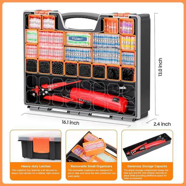 Alt view image 5 of 7 - Ultimate All-in-ONE Heat Shrink Solder Seal Wire Connectors Kit  Wire Striper, Heat Gun,  2000PCS Waterproof Solder Stick Butt Connectors, Electrical Wiring Connector Kit for Marine Automotive